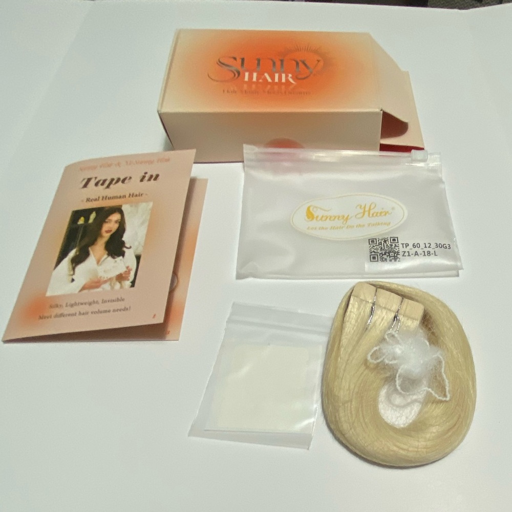 Sunny Hair Bleach Blonde Tape in 100% Human Hair Extensions 12 inch 30g 20Pc #60